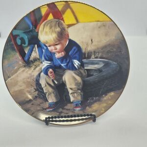 Collectible Decorative Plate‎ Featuring a Thoughtful Child Artist Donald Zolan